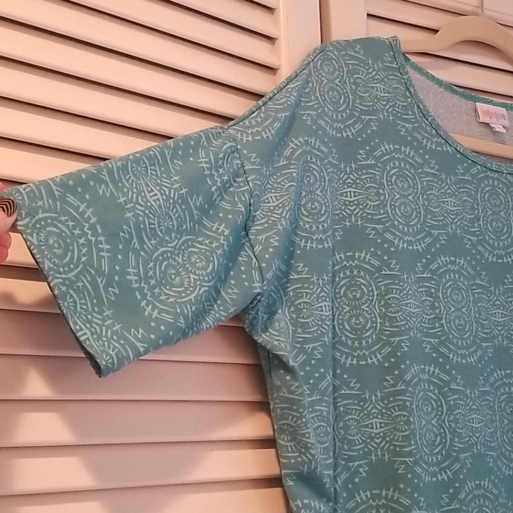 Teal Patterned LulaRoe Irma